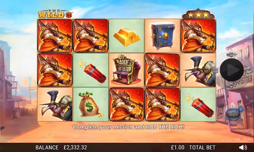 The Wild 3 base game screenshot showing reels and features