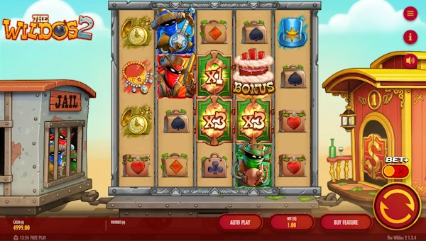 The Wildos 2 base game screenshot showing reels and features