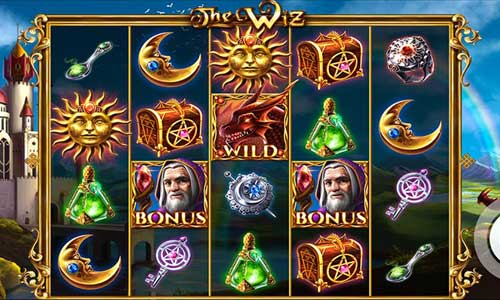 The Wiz base game screenshot showing reels and features