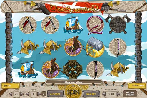 Thor Stormlord base game screenshot showing reels and features