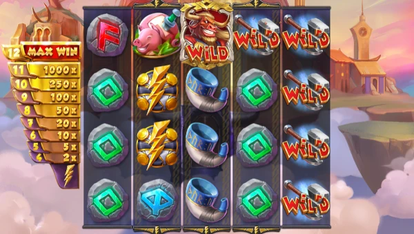 Thoro base game screenshot showing reels and features