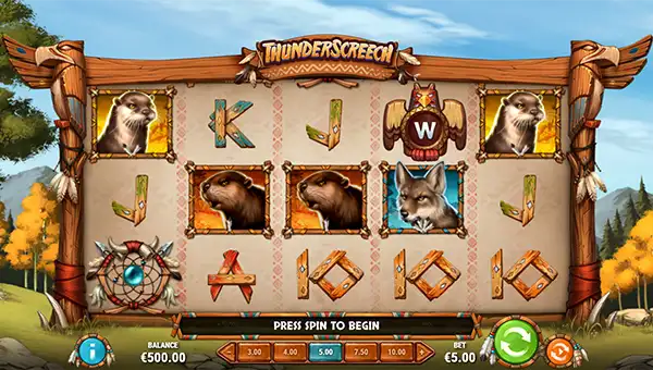 Thunder Screech base game screenshot showing reels and features