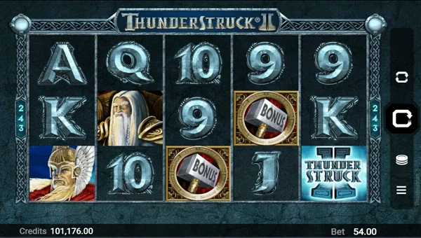 Base Game Screenshot of Thunderstruck II Slot by Games Global