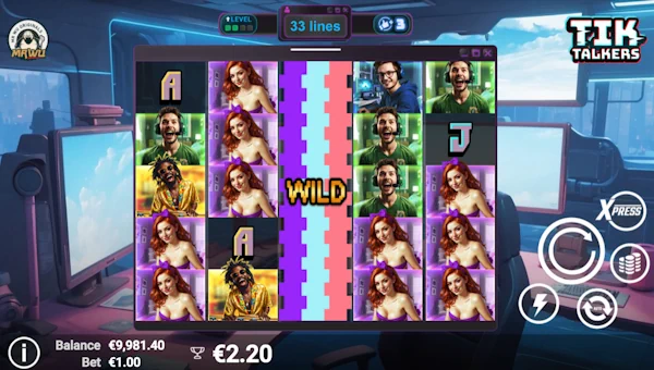 Tik Talkers base game screenshot showing reels and features