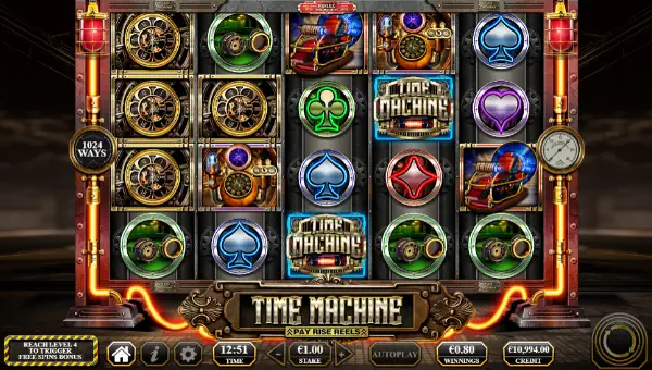 Time Machine base game screenshot showing reels and features