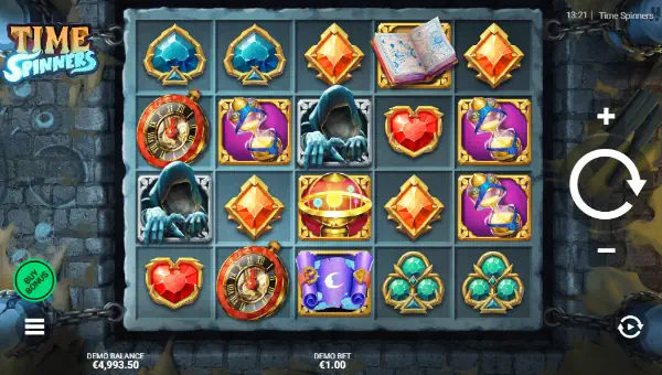 Time Spinners base game screenshot showing reels and features