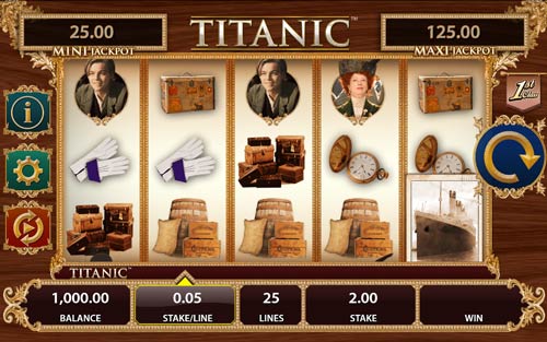 Titanic Slot Base Game Titanic base game screenshot showing reels and features