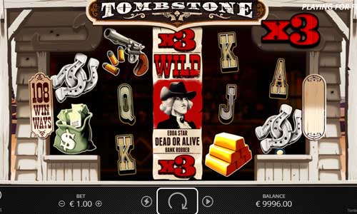 Tombstone base game screenshot showing reels and features