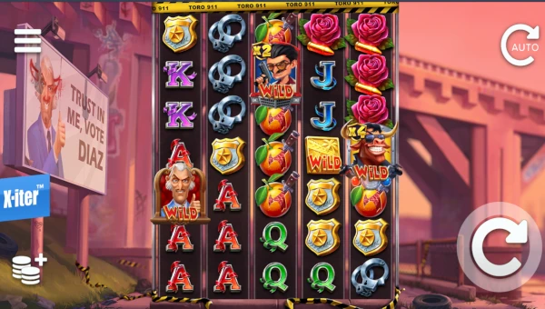 Toro 911 base game screenshot showing reels and features