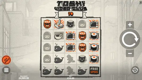 Toshi Video Club base game screenshot showing reels and features