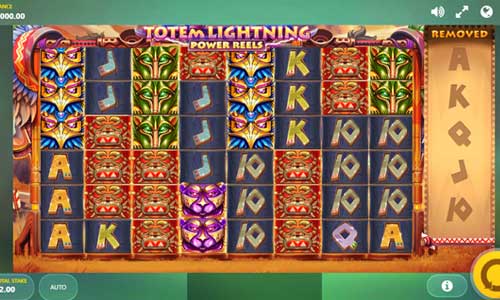 Totem Lightning Power Reels base game screenshot showing reels and features