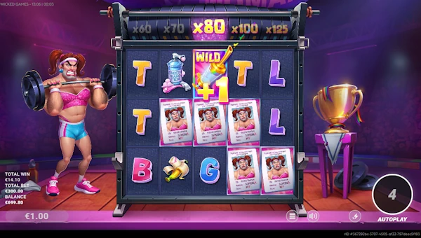 Screenshot of Transformers slot demo showing reels and bonus game features