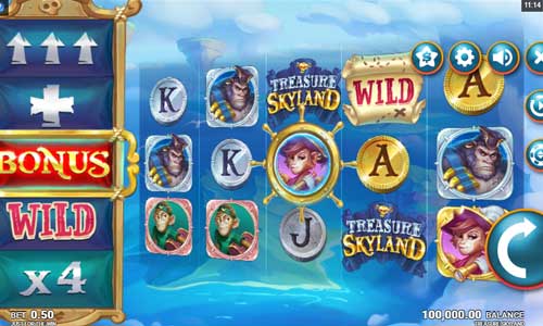 Treasure Skyland base game screenshot showing reels and features