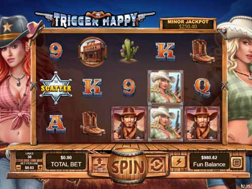Trigger Happy base game screenshot showing reels and features