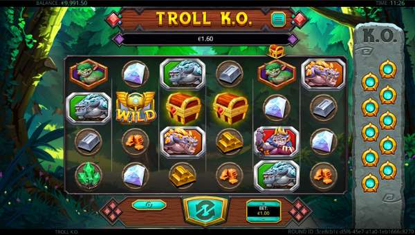 Troll KO base game screenshot showing reels and features