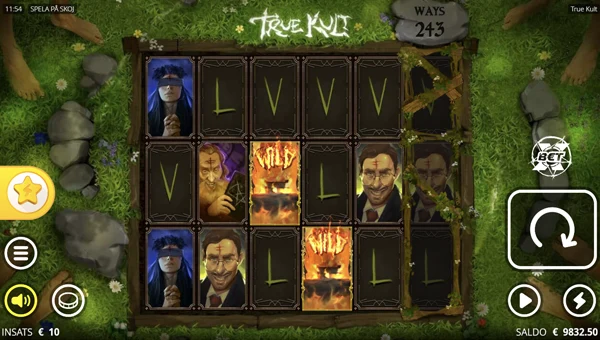 True Kult base game screenshot showing reels and features