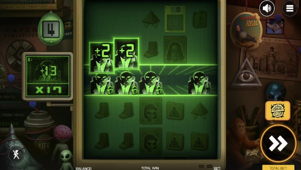 Screenshot of Truth slot demo showing reels and bonus game features