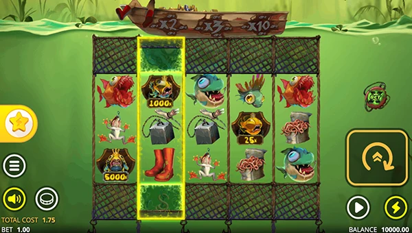 Ugliest Catch base game screenshot showing reels and features