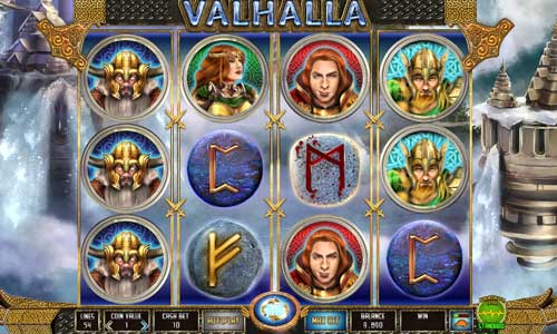 Valhalla base game screenshot showing reels and features