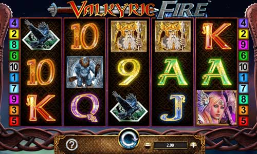 Valkyrie Fire base game screenshot showing reels and features