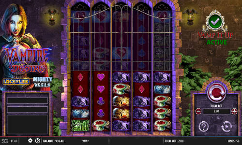 Vampire Desire base game screenshot showing reels and features