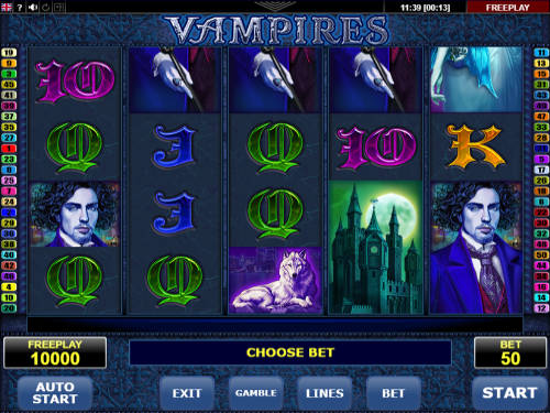 Vampires base game screenshot showing reels and features