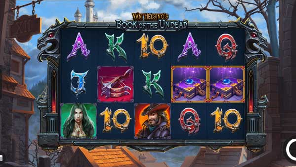 Van Helsings Book of the Undead base game screenshot showing reels and features