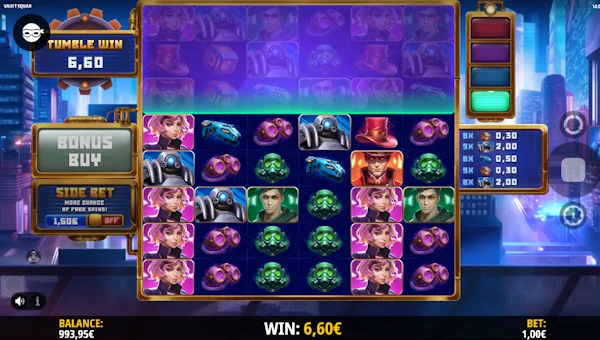 Vault Squad base game screenshot showing reels and features