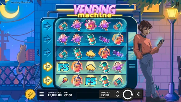Vending Machine base game screenshot showing reels and features