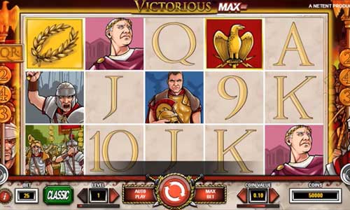 Victorious MAX base game screenshot showing reels and features