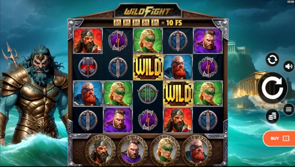 Vikings go to Olympus base game screenshot showing reels and features