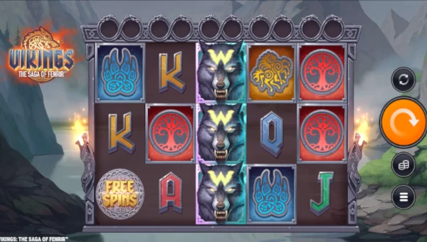 Vikings The Saga of Fenrir base game screenshot showing reels and features