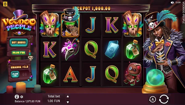 Voodoo People base game screenshot showing reels and features