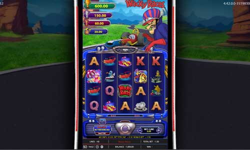 Wacky Races base game screenshot showing reels and features