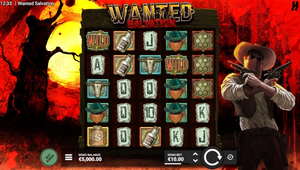 Wanted Salvation base game screenshot showing reels and features
