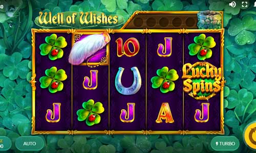 Well of Wishes base game screenshot showing reels and features
