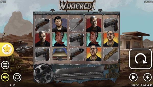 Whacked base game screenshot showing reels and features