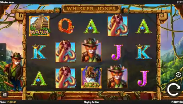 Whisker Jones base game screenshot showing reels and features