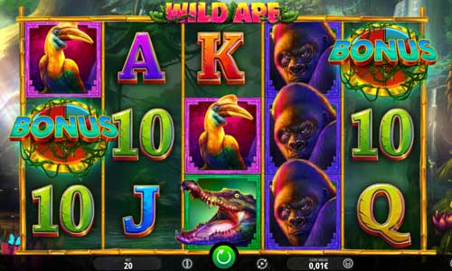 Wild Ape base game screenshot showing reels and features