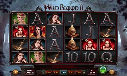 Wild Blood 2 base game screenshot showing reels and features