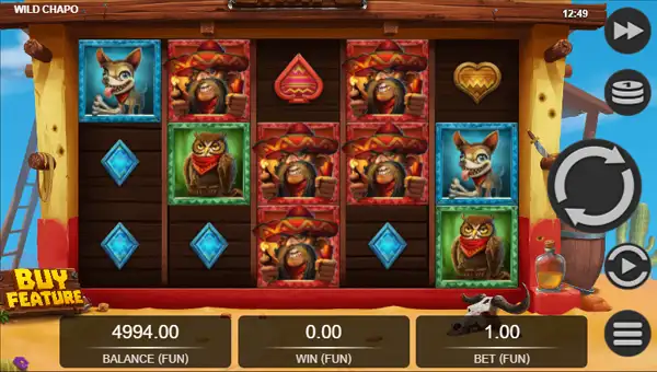 Wild Chapo base game screenshot showing reels and features