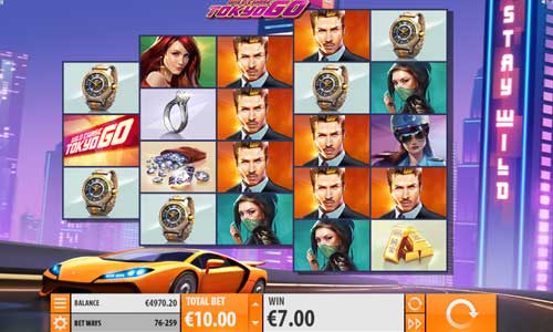Wild Chase Tokyo Go base game screenshot showing reels and features