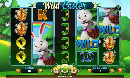 Wild Easter base game screenshot showing reels and features