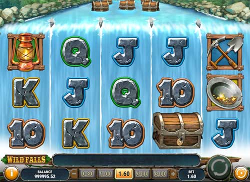 Wild Falls base game screenshot showing reels and features