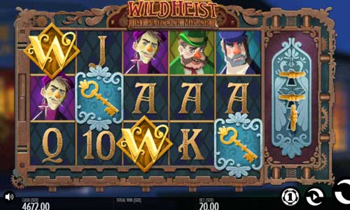 Wild Heist at Peacock Manor base game screenshot showing reels and features