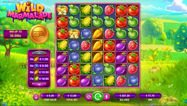 Wild Marmalade base game screenshot showing reels and features