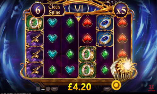 Wild O Clock base game screenshot showing reels and features