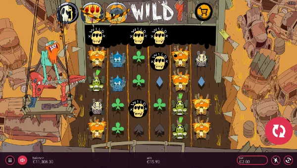 Wild One base game screenshot showing reels and features