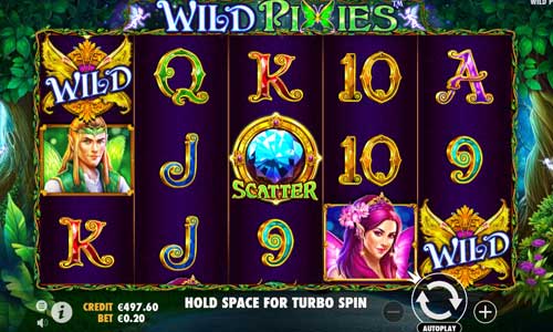 Wild Pixies base game screenshot showing reels and features