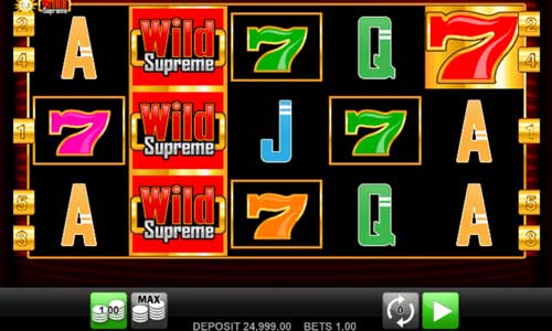 Wild Supreme base game screenshot showing reels and features